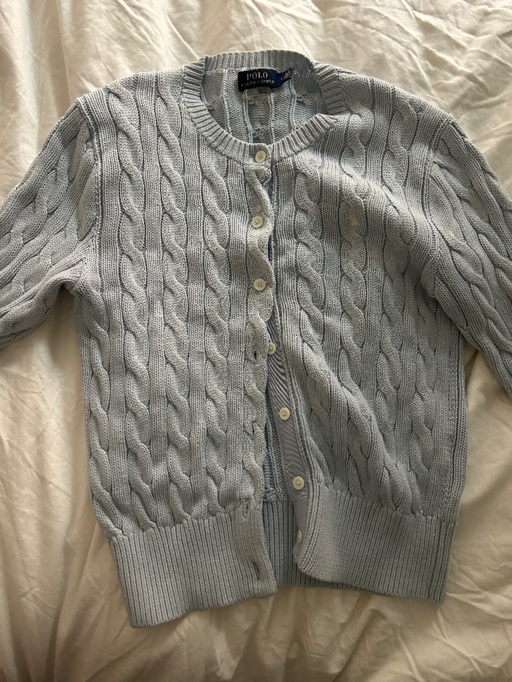 Polo Ralph Lauren light blue cardigan sweater